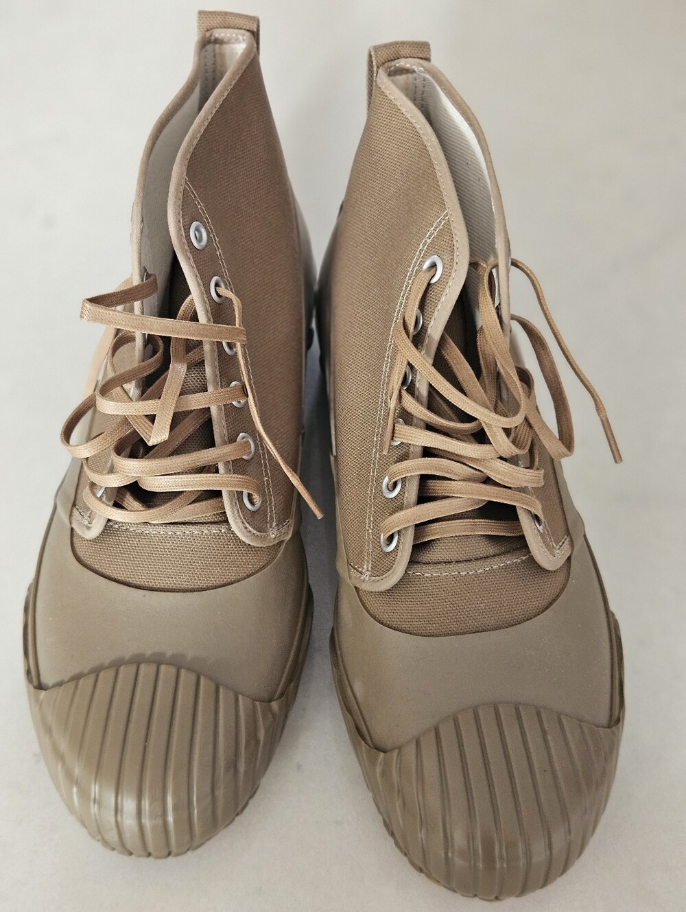 Moonstar Tan Canvas Duck Boot Sneakers - Lace-Up Waterproof Style